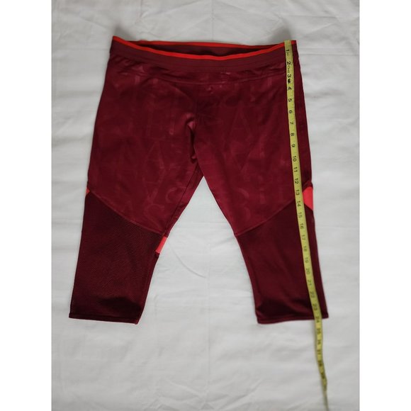 Adidas By Stella McCartney Run Athletic 3/4 Running Tights, Dark Vine Size Large - Picture 15 of 16